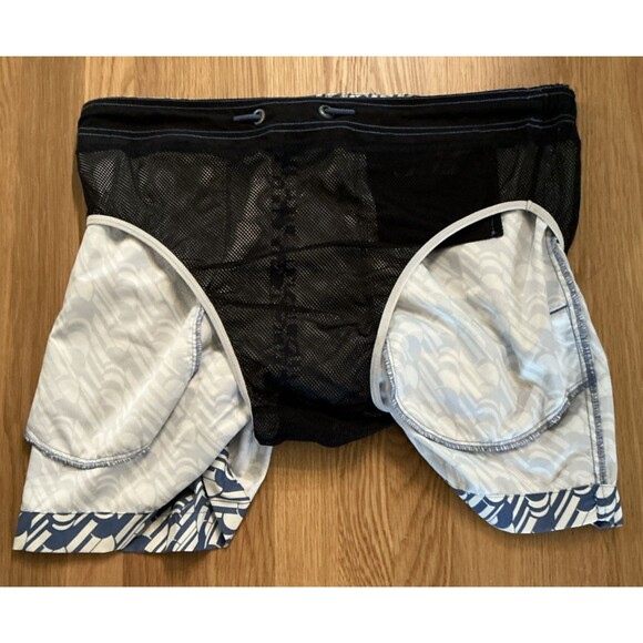 Ted Baker Mens Swim Shorts Size 5 (L) Blue Floral Print Mesh Lined Drawstring - Picture 6 of 9